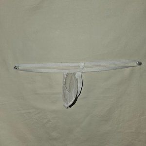 4 Arroyman White Fine Mesh Rib Bulge Thongs - Medium
